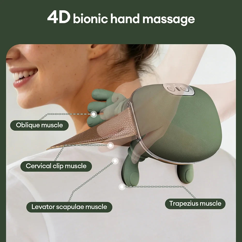 Wireless 4D Bionic Finger Neck Massager