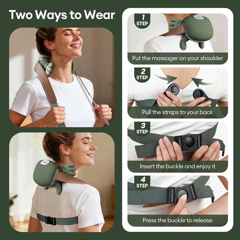 Wireless 4D Bionic Finger Neck Massager