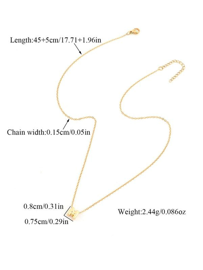 Bubble Initial Letter Pendant Necklace for Women, Stainless Steel Jewelry for Party, Daily Clothing Decor, Trendy All-Match & Exquisite Jewelry for Birthday Gift